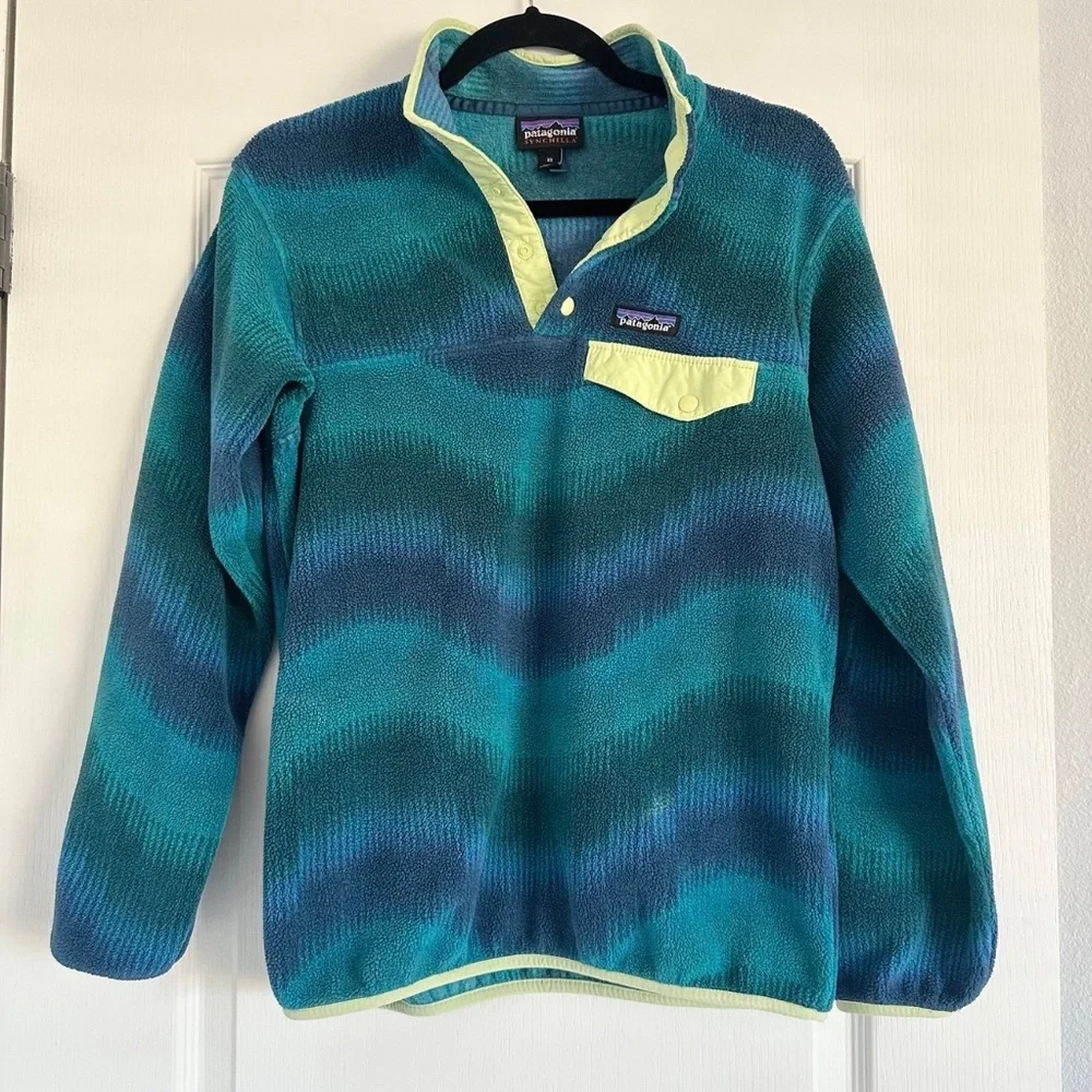 Patagonia Snap-T Fleece Womens Lightweight Synchilla Aurora Dark Borealis‎